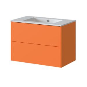 Mueble de baño con lavabo dreams naranja 60x45 cm