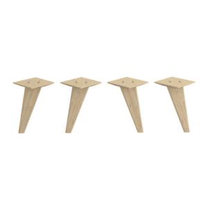 4 patas fijas de madera para mueble 21.6 cm