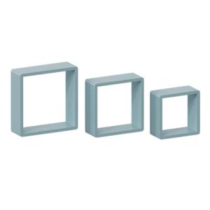 Pack de 3 estantes cubo spaceo azul de 28x28x28x10 cm