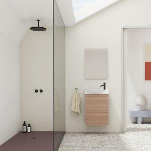 Mueble de baño con lavabo mika nogal 45x35 cm