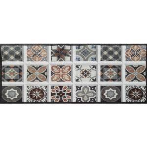 Alfombra multiusos multicolor poliamida azulejos 50 x 120cm