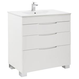 Mueble de baño asimétrico blanco roto 90 x 45 cm