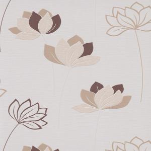 Papel pintado aspecto texturizado floral flor beige