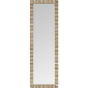 Espejo enmarcado rectangular relieve rayas oro 151 x 49 cm