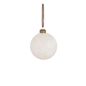 Bola de navidad de cristal terciopelo blanco de 8 cm