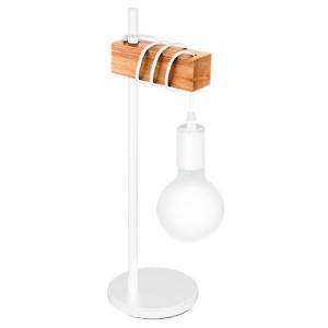 Lámpara de sobremesa townshend 1 luz e27 madera y blanco