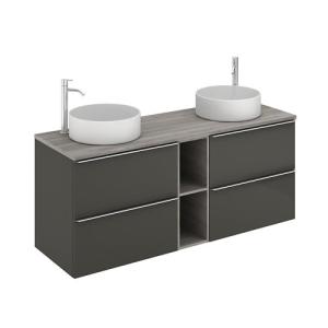 Mueble de baño con lavabo komplett antracita 140x45 cm