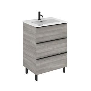 Mueble de baño komplett imitación roble grisáceo 60 x 45 cm…