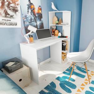 Mesa de escritorio con estante double color blanco de 110x1…