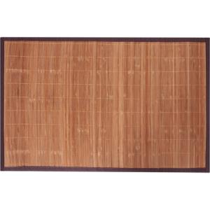 Alfombra de baño rectangular bambú 50x80 cm marrón