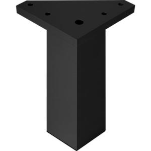 4 patas fijas de plástico para mueble 15 cm color negro
