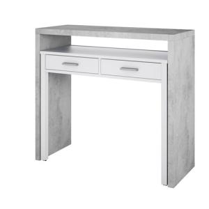 Mesa escritorio consola blanco y gris 87,5x98,5x36xcm