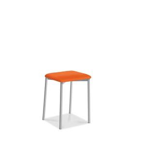 Taburete de estructura color epoxi aluminio y asiento naran…