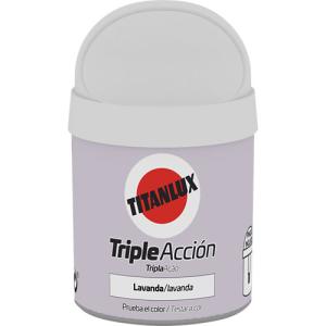 Tester de pintura triple acción titanlux mate 75ml lavanda