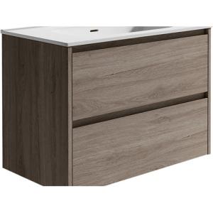 Mueble de baño con lavabo moon roble gris 80x45 cm