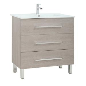 Mueble de baño con lavabo madrid roble gris 80x40 cm
