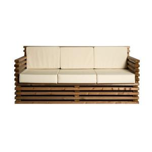Sofa de exterior de madera 3 plazas relax cojin