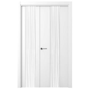 Puerta abatible quevedo blanca premium con cristal blanco d…