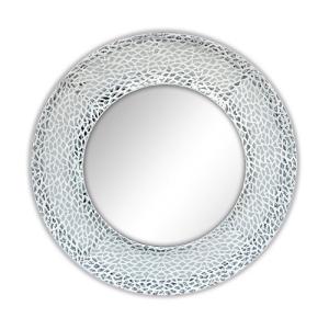Espejo enmarcado redondo doble plata plata 60 x 60 cm