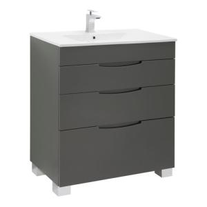 Mueble de baño con lavabo asimétrico grafito 70x45 cm