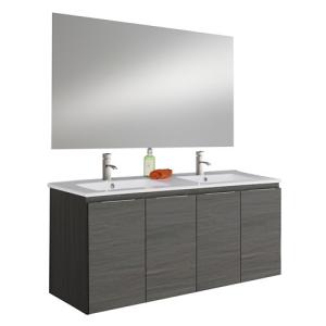 Mueble de baño con lavabo y espejo prima grafito 119.6x45.5…