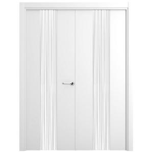 Puerta abatible quevedo blanca premium con cristal blanco i…