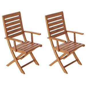 Set 2 sillas de jardín de madera de acacia viena