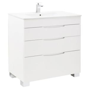 Mueble de baño con lavabo asimétrico blanco 90x45 cm