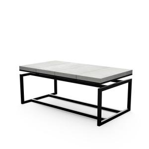 Mesa de jardín de metal soho gris, negro de 190x74x78 cm