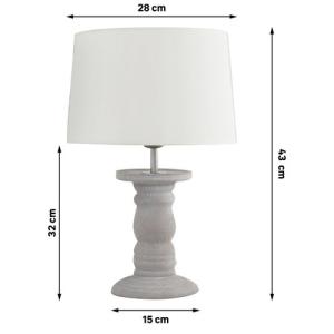 Lámpara de mesa sin fuente de luz romna e27 cerámica gris 4…