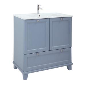 Mueble de baño con lavabo unike azul 80x45 cm