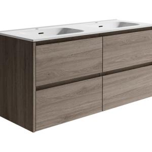 Mueble de baño con lavabo moon roble gris 120x45 cm