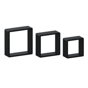 Pack de 3 cubos spaceo color negro de 28x28x10cm