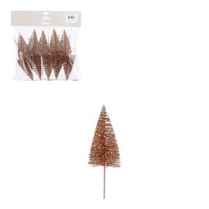 Bolsa 10 piezas colgante de árbol de navidad marrón de poli…