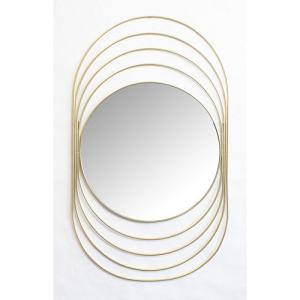 Espejo enmarcado ovalado ondine dorado 90 x 52 cm