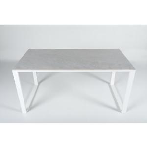 Mesa de aluminio cyka blanco perla de 75x74x150 cm