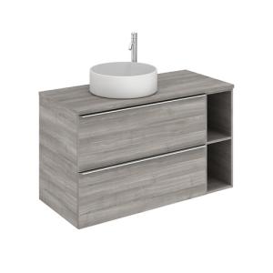 Mueble de baño komplett roble gris 100 x 45 cm