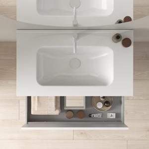 Mueble de baño con lavabo niwa roble gris 60x45 cm