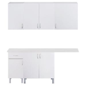 Mueble lavadero en kit basic new blanco 180cm con 4 muebles…