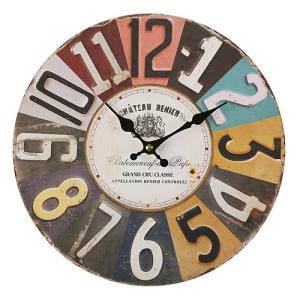 Reloj de pared redondo multicolor de 28 cm