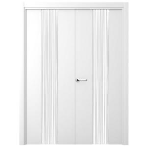 Puerta abatible quevedo blanca premium con cristal blanco d…