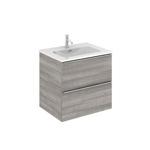 Mueble de baño con lavabo komplett roble gris 60x45 cm