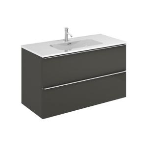 Mueble de baño con lavabo komplett antracita 100x45 cm