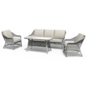 Conjunto de sofás y mesa baja de aluminio para 5 personas