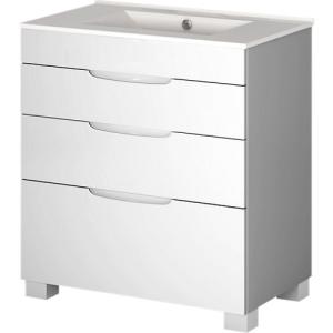 Mueble de baño con lavabo asimétrico blanco 100x45 cm