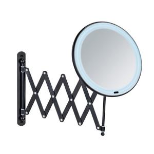Espejo cosmético de aumento barona con luz x 5 negro