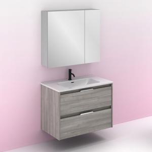 Mueble de baño con lavabo suki gris 80x45 cm