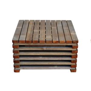 Mesa auxiliar de madera maciza relax marrón de 76x42x76 cm