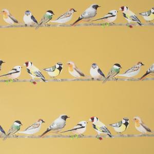 Papel pintado aspecto texturizado naturaleza pájaros en ram…