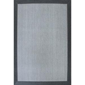 Alfombra teplon gris cenefa surf 10 cm negro 140x200